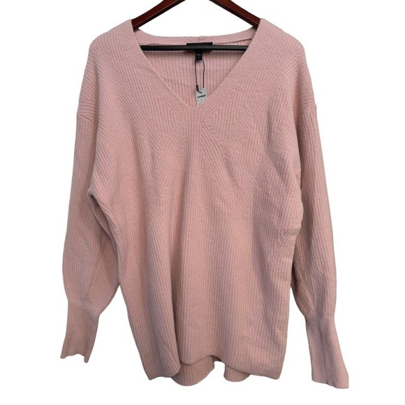Express Sweaters - NWT Express Women V-Neck Oversized Pink Sweater-Large